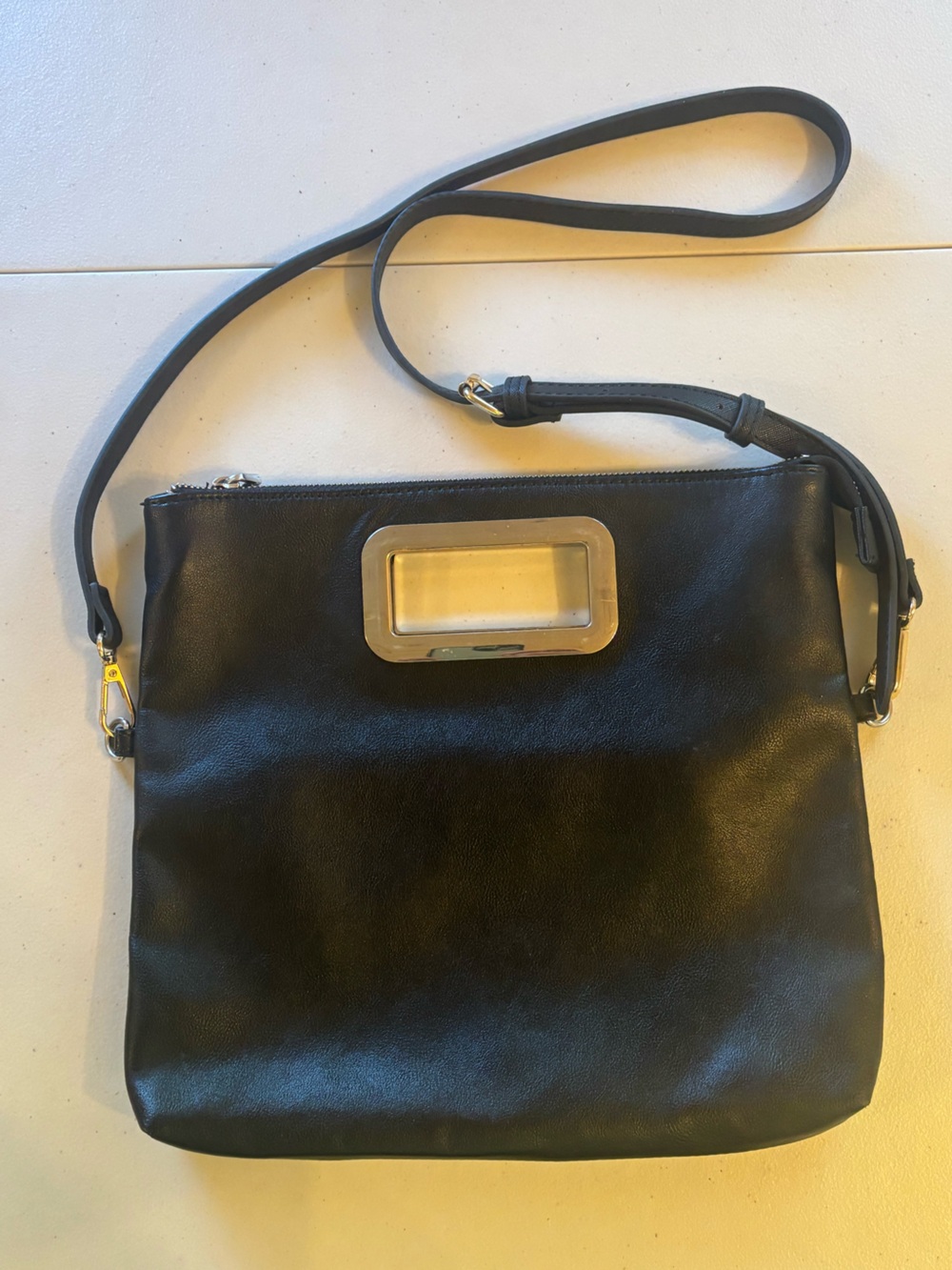 INC International Concepts Black/Clutch Crossbody Bag with Silver Accents - Picture 2 of 4